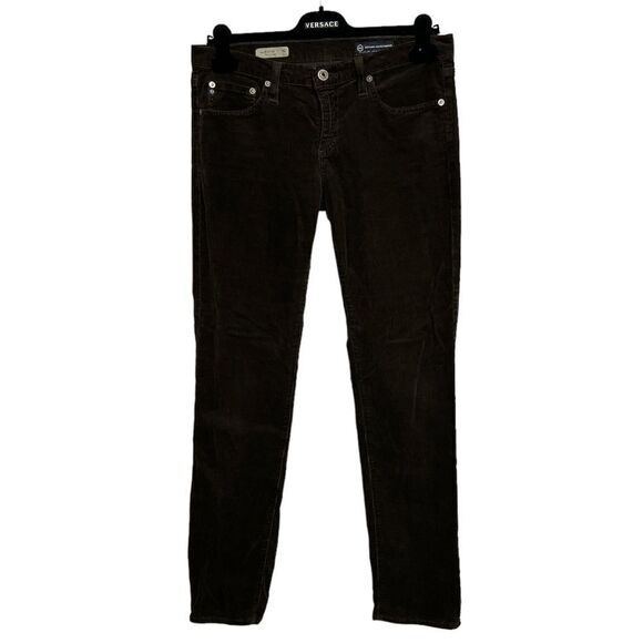 Ag Adriano Goldschmied The Stevie Slim Straight Corduroy Pants in Brown - Picture 2 of 12